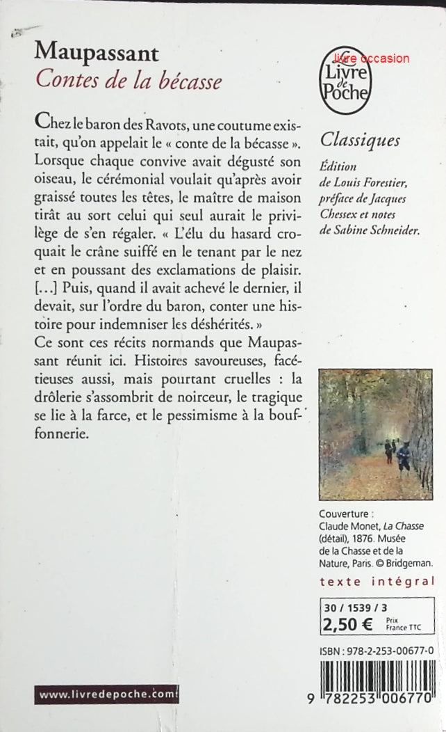 Contes de la bécasse - Guy de Maupassant - Livre