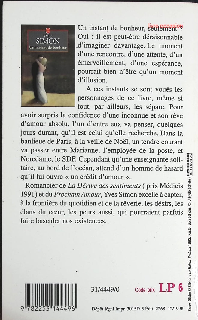 Un Instant de bonheur - Yves Simon - Livre