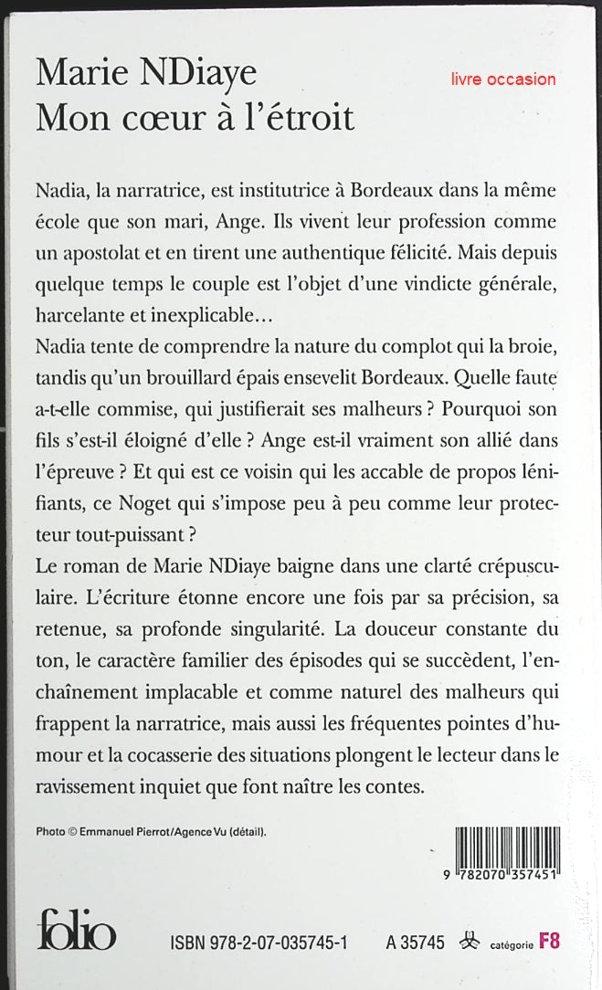 Mon cœur à l'étroit - Marie NDiaye - Livre