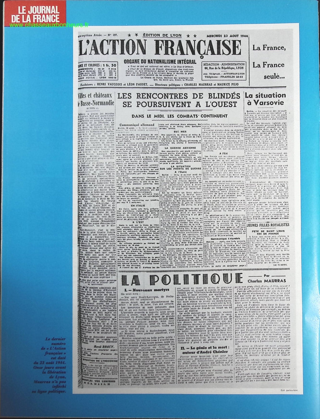 Maurras le retour de Thorez - N° 180 - Le journal de la France les années 40 - Livre revue magazine