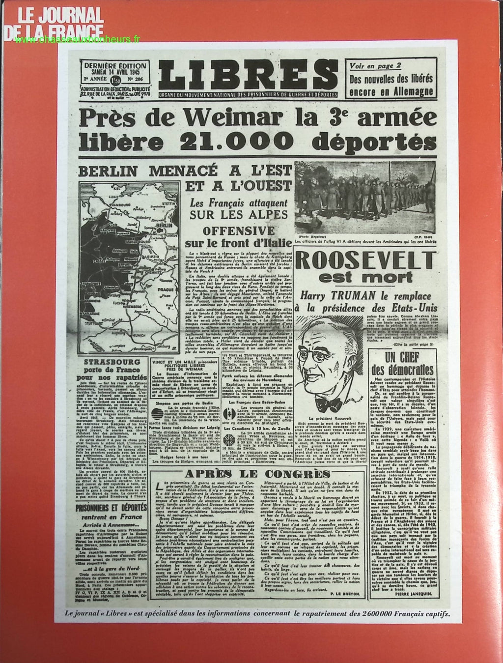 La joie du retour - N° 182 - Le journal de la France les années 40 - Livre revue magazine