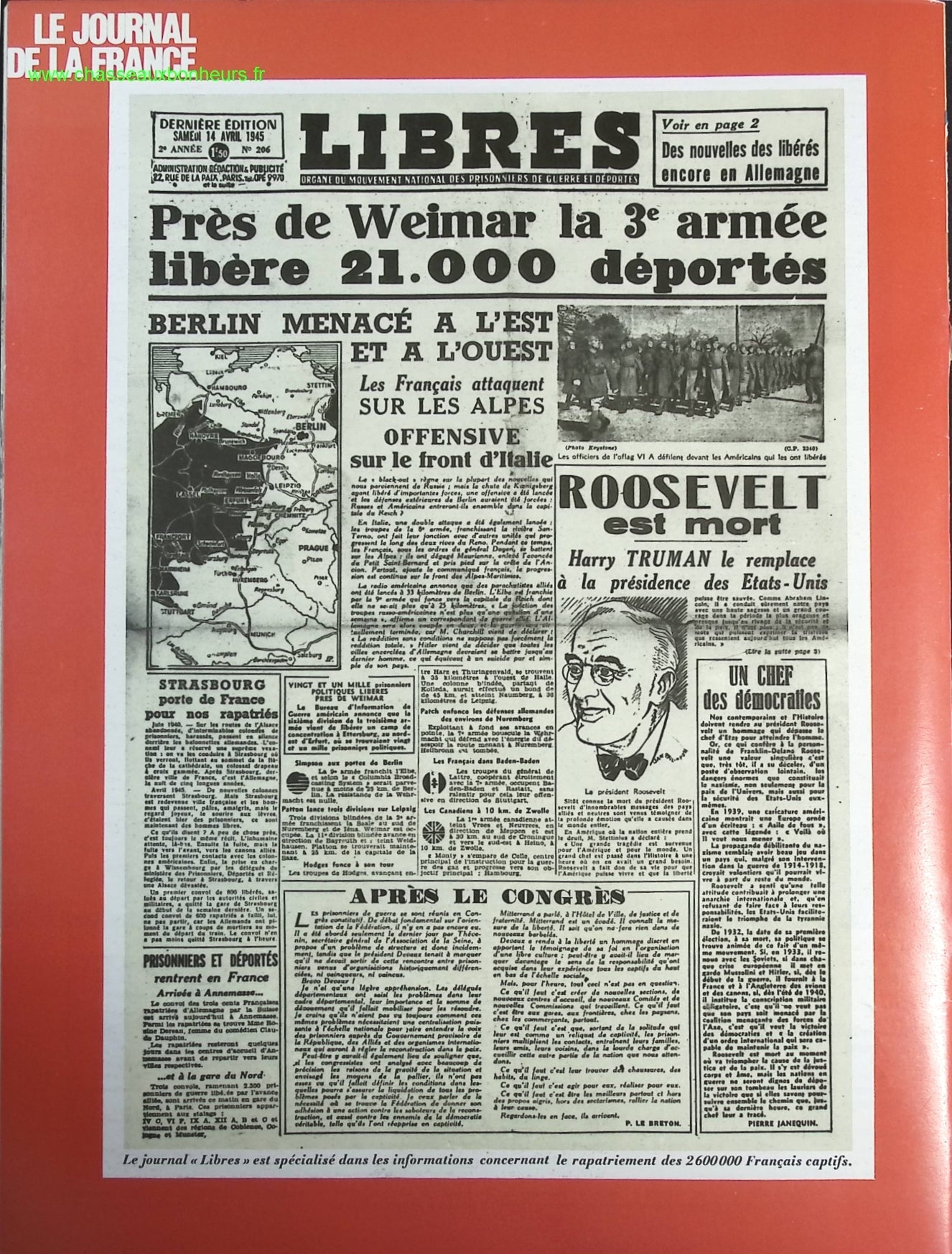 La joie du retour - N° 182 - Le journal de la France les années 40 - Livre revue magazine