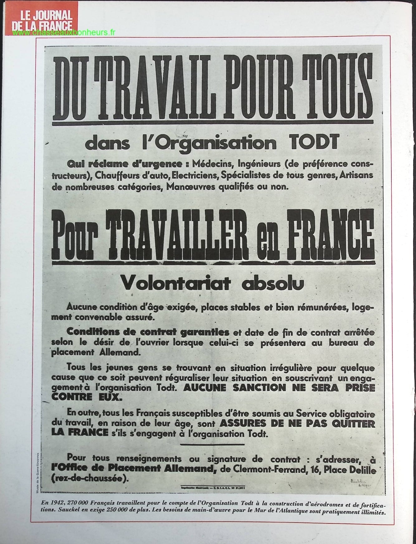 Le mur de l'atlantique - N° 146 - Le journal de la France les années 40 - Livre revue magazine