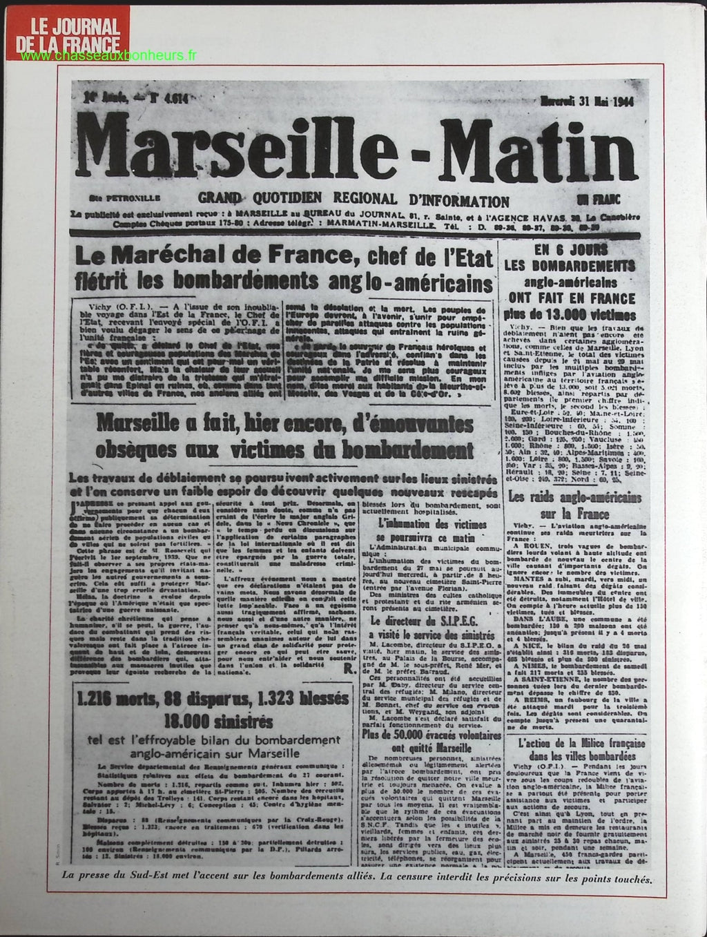 Sabotage plan vert - N° 157 - Le journal de la France les années 40 - Livre revue magazine