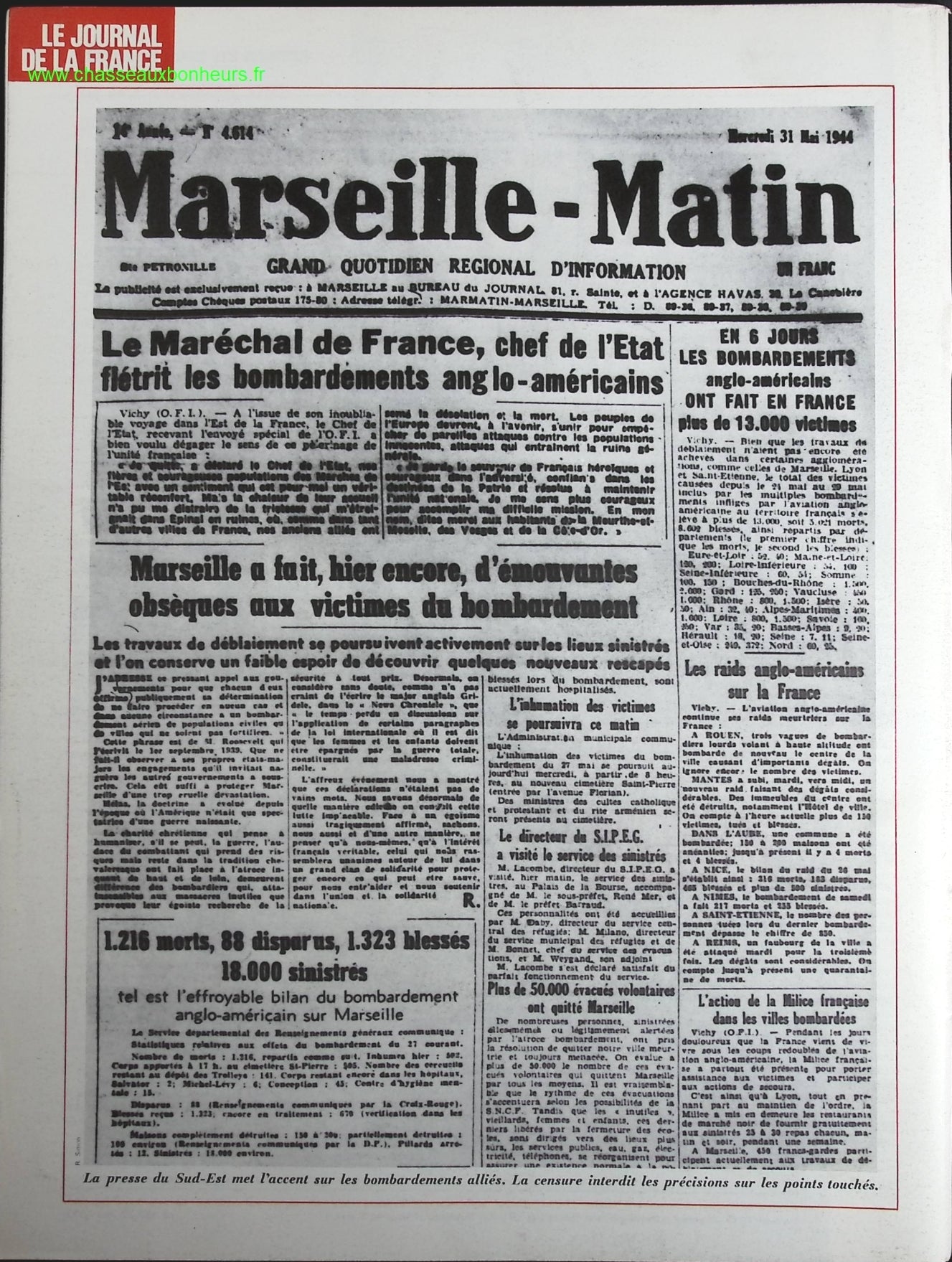 Sabotage plan vert - N° 157 - Le journal de la France les années 40 - Livre revue magazine