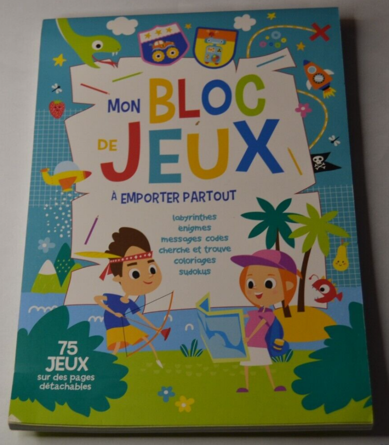 Mon bloc de jeux à emporter partout - 75 jeux - livre