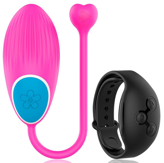 Oeuf vibrant sans fil Egg Watch 7.5 x 3.5cm Rose