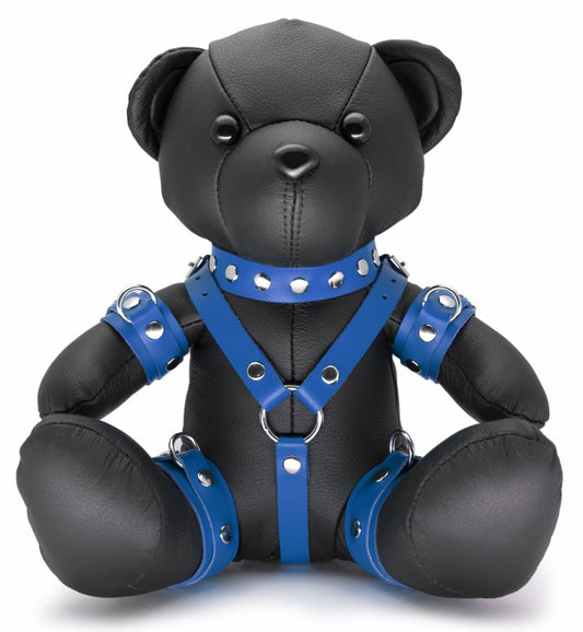 Ours en cuir EDDY The BDSM Teddy Bear Bleu + Boite