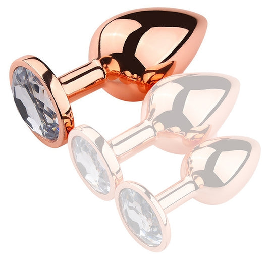 Plug Bijou anal PinkyGold L 8.5 x 4cm Bijou transparent