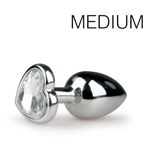 Plug bijou Argent en coeur - Medium 7.1 x 3.2cm