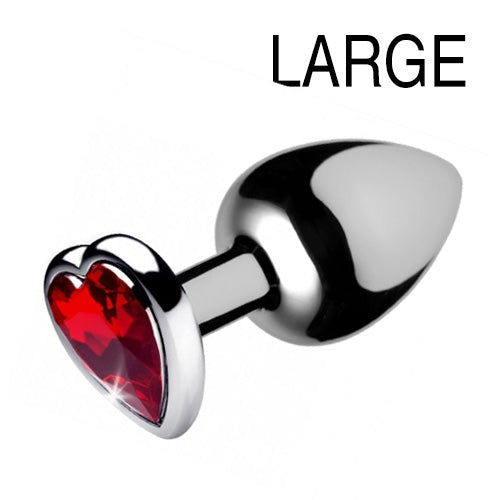 Plug bijou Heart Gem Rouge 8 x 4 cm