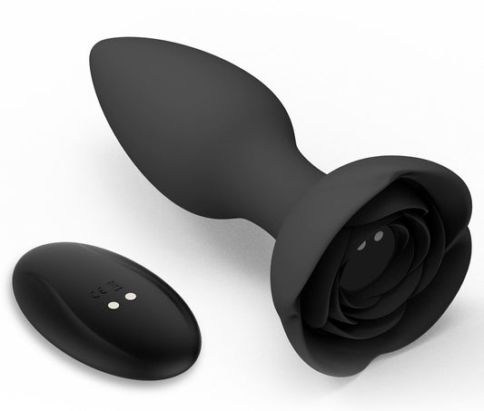 Plug Bijou Vibrant Rose 10 x 4cm Noir