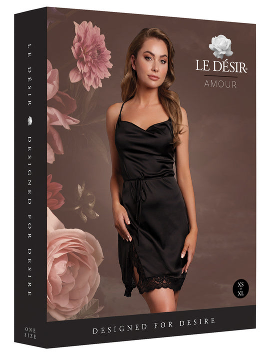 Robe Fendue Krystal Noir