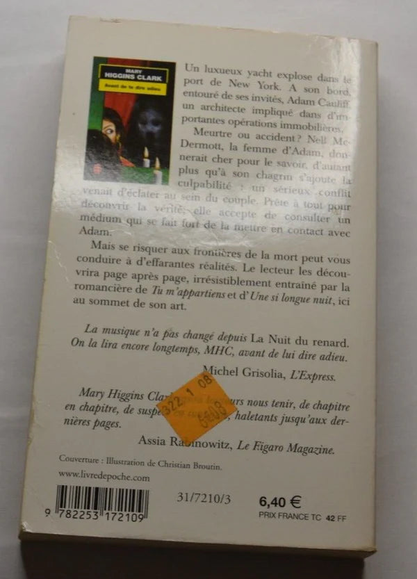 Avant de te dire adieu - Mary Higgins Clark - livre