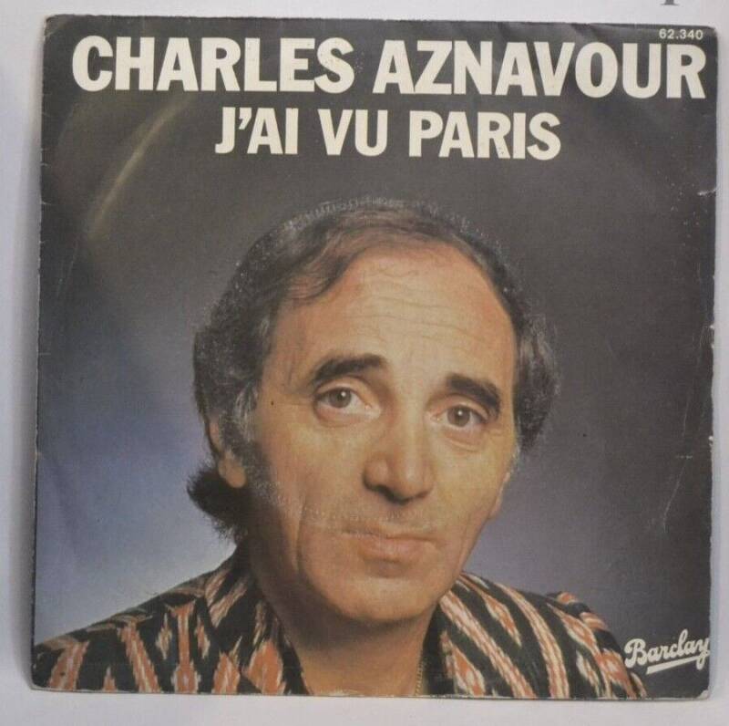 disque vinyle 45 tours - j'ai vu paris charles aznavour