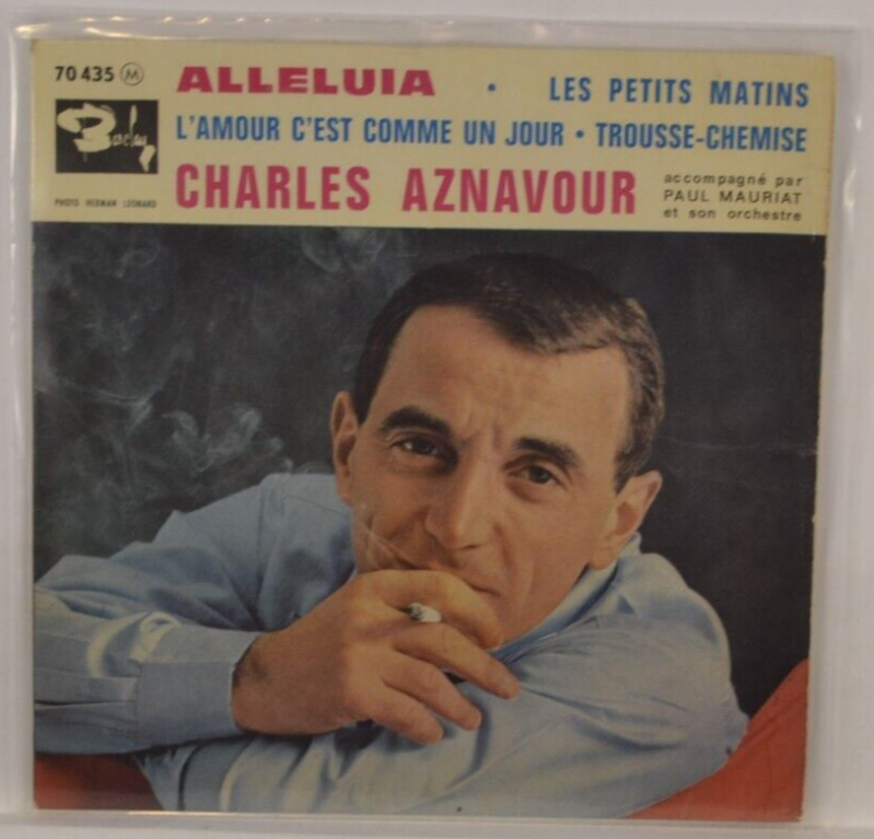 disque vinyle 45 tours - alleluia charles aznavour