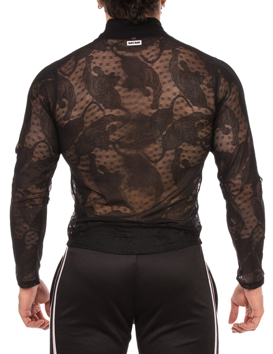 T-shirt Dentelle Mete Noir